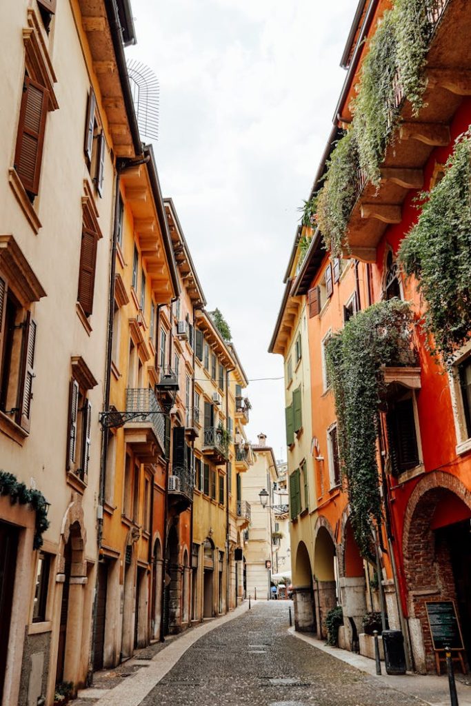 Charming Italian Alleyway with Vibrant Architecture